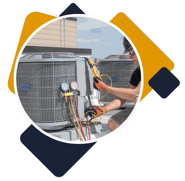Home service technician with a marketing dashboard